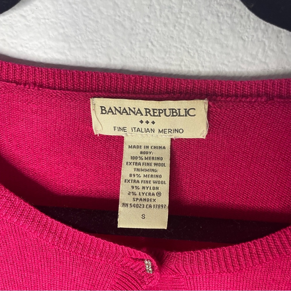 BANANA REPUBLIC women's pink jewel button cardigan sweater SZ S - Picture 5 of 6